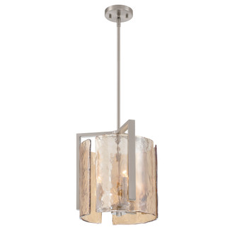 Yep by Golden Lighting Aenon 3-light Pendant in Pewter with Amber Water Glass (36|3164-3P PW-AWG)