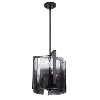 Yep by Golden Lighting Aenon 3-light Pendant in Matte Black with Smokey Water Glass (36|3164-3P BLK-SWG)