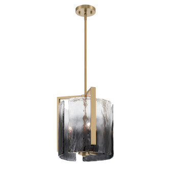 Yep by Golden Lighting Aenon 3-light Pendant in Brushed Champagne Brass with Smokey Water Glass (36|3164-3P BCB-SWG)