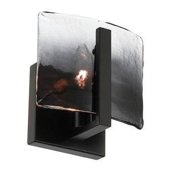 Yep by Golden Lighting Aenon 1-light Wall Sconce in Matte Black with Smokey Water Glass (36|3164-1W BLK-SWG)