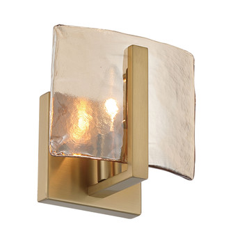 Yep by Golden Lighting Aenon 1-light Wall Sconce in Brushed Champagne Brass with Amber Water Glass (36|3164-1W BCB-AWG)