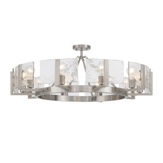 Yep by Golden Lighting Aenon 10-light Semi-Flush Mount in Pewter with Hammered Water Glass (36|3164-10SF PW-HWG)