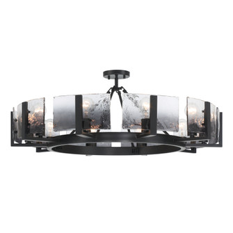 Yep by Golden Lighting Aenon 10-light Semi-Flush Mount in Matte Black with Smokey Water Glass (36|3164-10SF BLK-SWG)