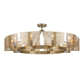 Yep by Golden Lighting Aenon 10 LT Semi-Flush Mount in Brushed Champagne Brass w/ Amber Water Glass (36|3164-10SF BCB-AWG)