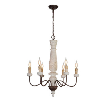 Cassaro Chandeli - (27L x 27W x 31H) - Rustic - 120VV - 6LT - E12 - Candelabra - UL (5578|H26101-27)