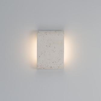 Golden Lighting Stela Integrated LED 9in Outdoor Wall in White Travertine (36|7280-OWL9 WT)