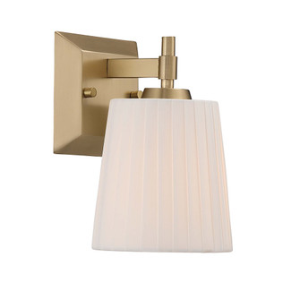Yep by Golden Lighting Brilia 1-light Wall Sconce Vanity in Brushed Champagne Brass Pleated Shade (36|5189-WSC BCB-PLT)