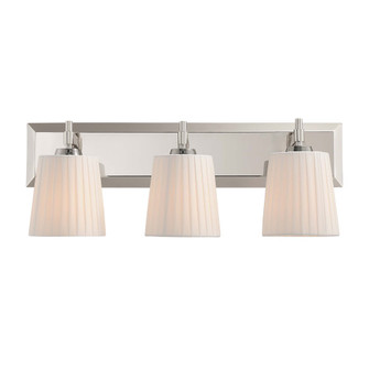 Yep by Golden Lighting Brilia 3-light Vanity in Polished Nickel with Pleated Shade (36|5189-BA3 PN-PLT)