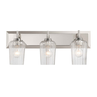 Yep by Golden Lighting Brilia 3-light Vanity in Polished Nickel with Fluted Glass (36|5189-BA3 PN-FLT)