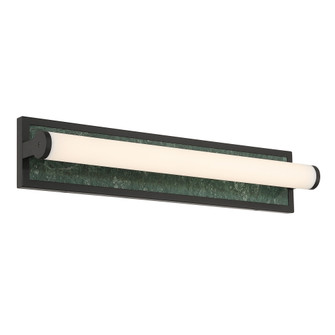Yep by Golden Lighting Stratum Integrated LED 24in Vanity in Matte Black with Persian Green Marble (36|1672-BA24 BLK-PRG)