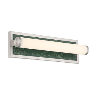 Yep by Golden Lighting Stratum Integrated LED 18in Vanity in Brushed Nickel w/ Persian Green Marble (36|1672-BA18 BN-PRG)