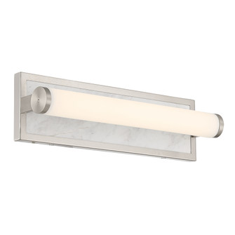 Yep by Golden Lighting Stratum Integrated LED 18in Vanity in Brushed Nickel with Jazz White Marble (36|1672-BA18 BN-JW)