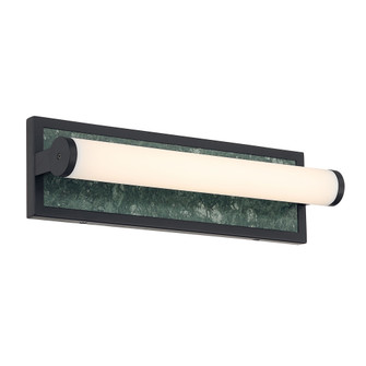 Yep by Golden Lighting Stratum Integrated LED 18in Vanity in Matte Black with Persian Green Marble (36|1672-BA18 BLK-PRG)