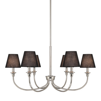 Yep by Golden Lighting Cambira 6-light Chandelier in Polished Nickel with Empire Hardback Shade (36|1622-6 PN-EHB)