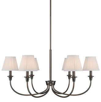 Yep by Golden Lighting Cambira 6-light Chandelier in Oil Rubbed Bronze with Hand Gathered WhiteShade (36|1622-6 ORB-HGW)