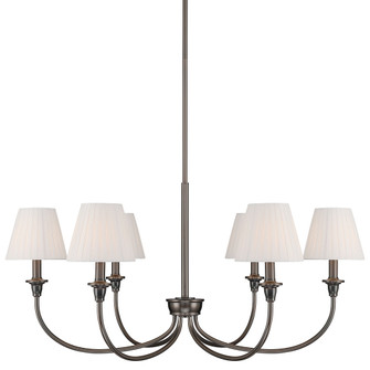 Yep by Golden Lighting Cambira 6-light Chandelier in Oil Rubbed Bronze w/ Empire Pleated White Shade (36|1622-6 ORB-EPW)