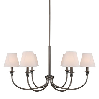 Yep by Golden Lighting Cambira 6 LT Chandelier in Oil Rubbed Bronze w/ Empire Hardback White Shade (36|1622-6 ORB-EHW)