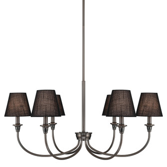 Yep by Golden Lighting Cambira 6-light Chandelier in Oil Rubbed Bronze with Empire Hardback Shade (36|1622-6 ORB-EHB)