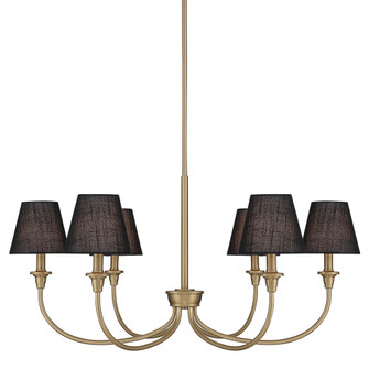 Yep by Golden Lighting Cambira 6 LT Chandelier in Brushed Champagne Brass w/ Empire Hardback Shade (36|1622-6 BCB-EHB)
