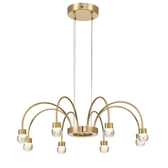 Yep by Golden Lighting Vario Integrated LED 8 light Chandelier in Titanium Gold with Globe diffusers (36|1573-8 TG-A)