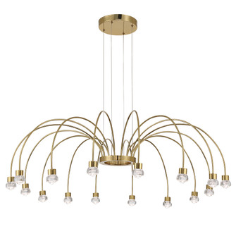 Yep by Golden Lighting Vario Integrated LED 16 light Chandelier in Titanium Gold with Rose diffusers (36|1573-16 TG-B)
