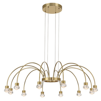 Yep by Golden Lighting Vario Integrated LED 12 light Chandelier in Titanium Gold with Rose diffusers (36|1573-12 TG-B)