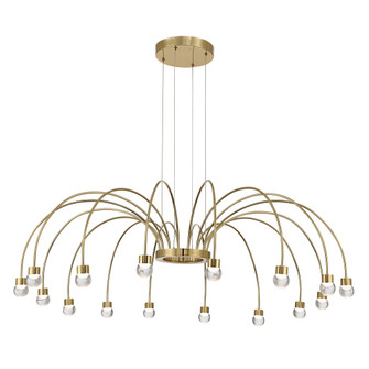 Yep by Golden Lighting Vario Integrated LED 16 light Chandelier in Titanium Gold w/ Globe diffusers (36|1573-16 TG-A)