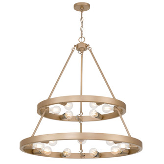 Golden Lighting Castile 15-light 2-tier Chandelier (6+9) in French Gold (36|1019-69 FRG)