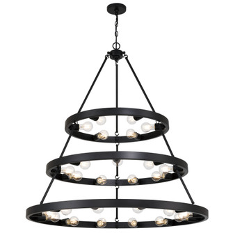 Golden Lighting Castile 27-light 2-tier Chandelier (6+9+12) in Matte Black (36|1019-6-9-12 BLK)
