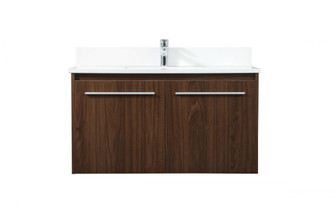 36 inch Single bathroom vanity in walnut with backsplash (758|VF44536MWT-BS)