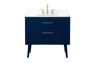 36 inch bathroom vanity in Blue with backsplash (758|VF41036MBL-BS)