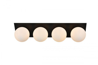 Jillian 4 light Black and frosted white Bath Sconce (758|LD7304W29BLK)