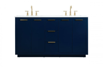 60 inch double bathroom vanity in blue (758|VF19460DBL)