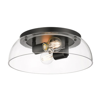 Yep by Golden Lighting Duncan 2-light Flush Mount in Matte Black and Clear Glass (36|3602-14 BLK-CLR)