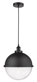 Hampden - 1 Light - 13 inch - Matte Black - Cord hung - Pendant (3442|616-1PH-BK-HFS-124-BK)