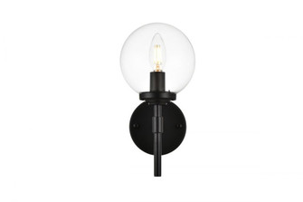 Ingrid 1 light Black and Clear Bath Sconce (758|LD7302W6BLK)
