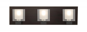 Besa, Bolo Vanity, Clear/Frost, Bronze Finish, 3x40W Halogen (127|3WF-BOLOFR-BR)