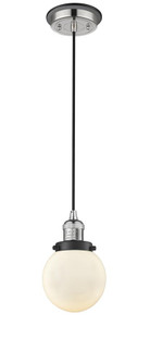 Beacon - 1 Light - 6 inch - Polished Nickel - Cord hung - Mini Pendant (3442|201CBP-PNBK-G201-6)