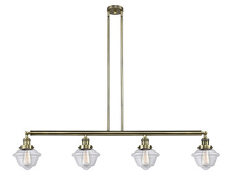 Oxford - 4 Light - 52 inch - Antique Brass - Stem Hung - Adjustable Island Light (3442|214-AB-G532-LED)
