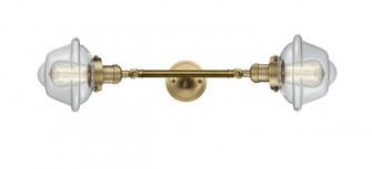 Oxford - 2 Light - 8 inch - Brushed Brass - Adjustable Bath Vanity Light (3442|208L-BB-G532-LED)