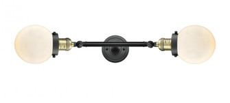 Beacon - 2 Light - 6 inch - Black Antique Brass - Adjustable Bath Vanity Light (3442|208L-BAB-G201-6-LED)