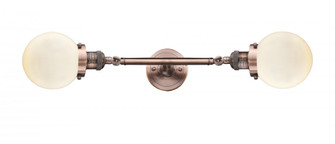 Beacon - 2 Light - 6 inch - Antique Copper - Adjustable Bath Vanity Light (3442|208L-AC-G201-6-LED)