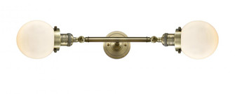 Beacon - 2 Light - 6 inch - Antique Brass - Adjustable Bath Vanity Light (3442|208L-AB-G201-6-LED)