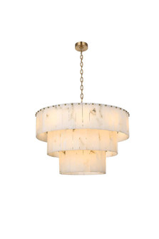 Georgina 32 inch Alabaster Chandelier in Satin Gold (758|1015D32L3SG-33ST)