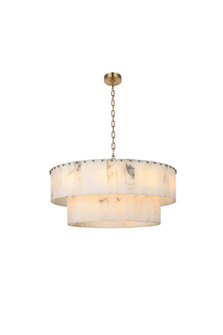 Georgina 32 inch Alabaster Chandelier in Satin Gold (758|1015D32L2SG-33ST)