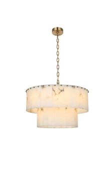 Georgina 24 inch Alabaster Chandelier in Satin Gold (758|1015D24SG-33ST)