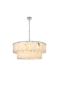Georgina 32 inch Alabaster Chandelier in Chrome (758|1015D32L2C-33ST)