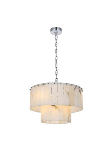 Georgina 20 inch Alabaster Chandelier in Satin Gold (758|1015D20C-33ST)