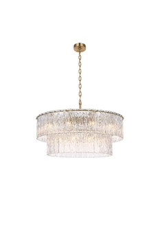 Georgina 32 inch Glass Chandelier in Satin Gold (758|1015D32L2SG-03GL)