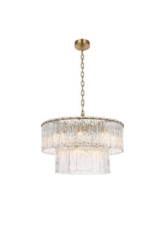 Georgina 24 inch Glass Chandelier in Satin Gold (758|1015D24SG-03GL)